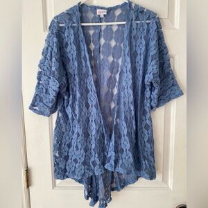 Blue Lace Kimono Cardigan